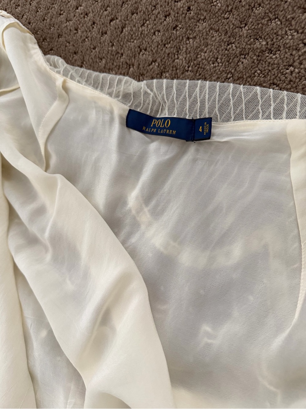 Polo Ralph Lauren Ivory Embroidered Lace Maxi Skirt Size 4 - Picture 3 of 12